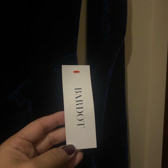NWT Navy Bardot womens Xena cocktail dress Mini Velvet - Picture 4 of 7